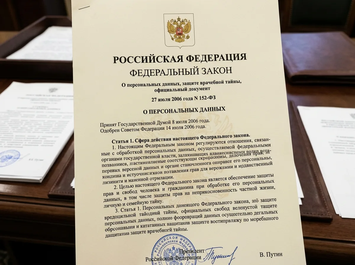 Федеральный закон 152-ФЗ о персональных данных, защита врачебной тайны, официальный документ