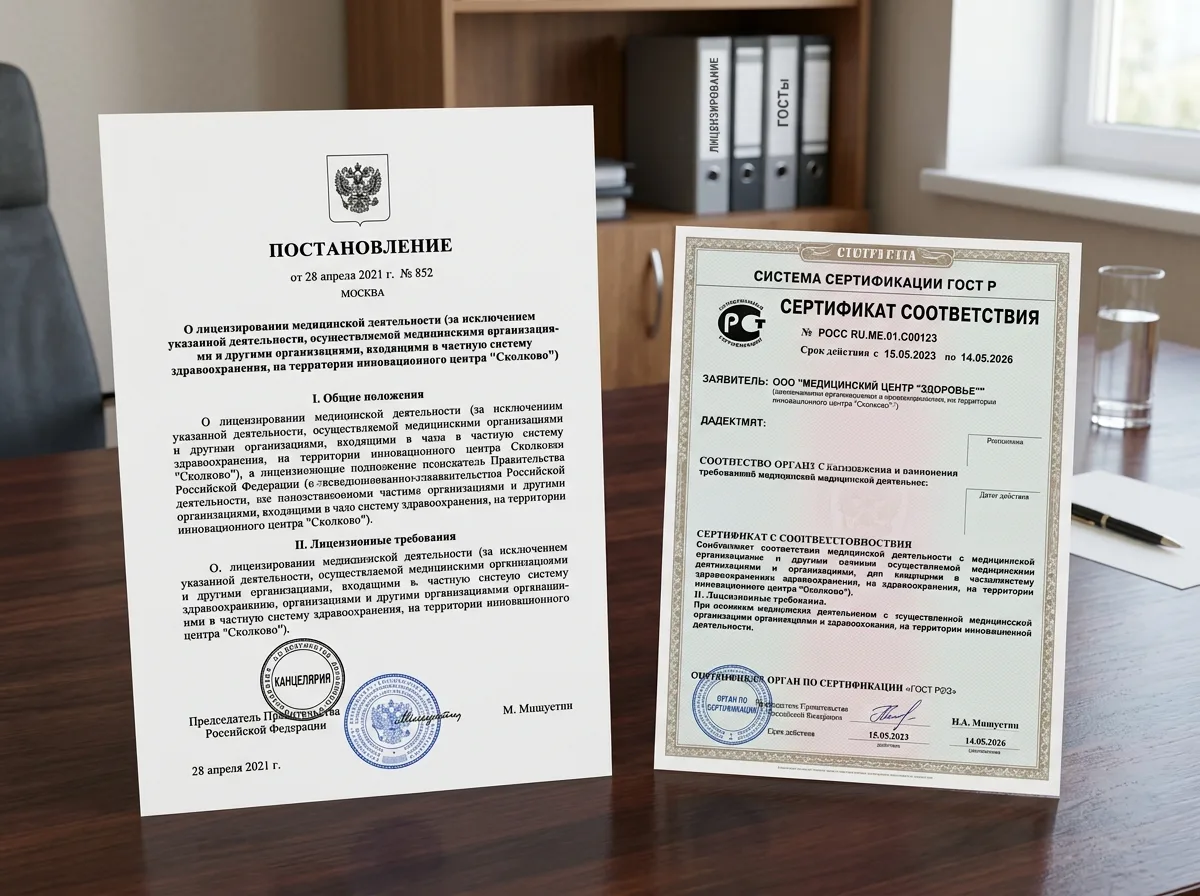 Постановление Правительства 852 о лицензировании медицинской деятельности, сертификат соответствия требованиям